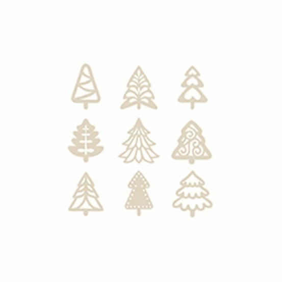 27 mini décorations sapins en bois