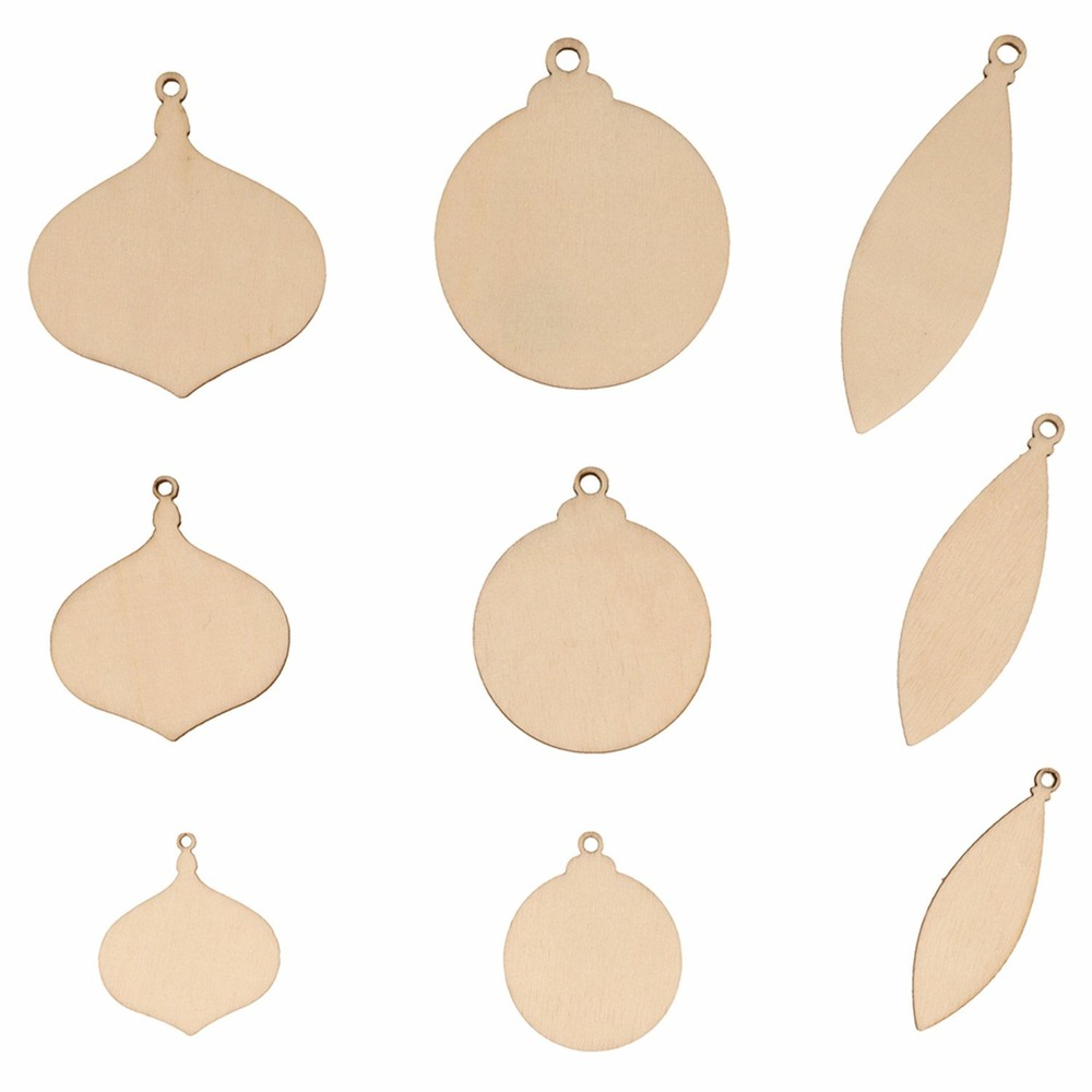 90 mini décorations boules de noël en bois