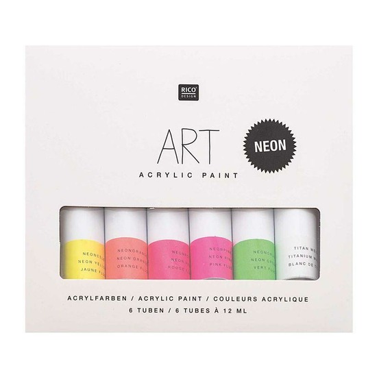 Set peinture acrylique - fluo - 6 x 12 ml