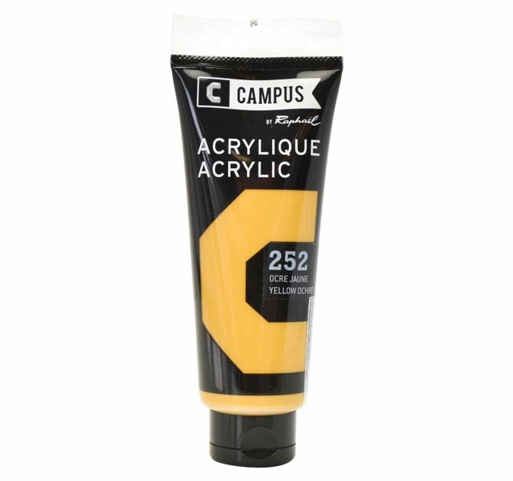 Peinture acrylique 100 ml - ocre jaune n°252