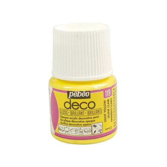 Peinture acrylique opaque brillante - jaune clair - 45 ml