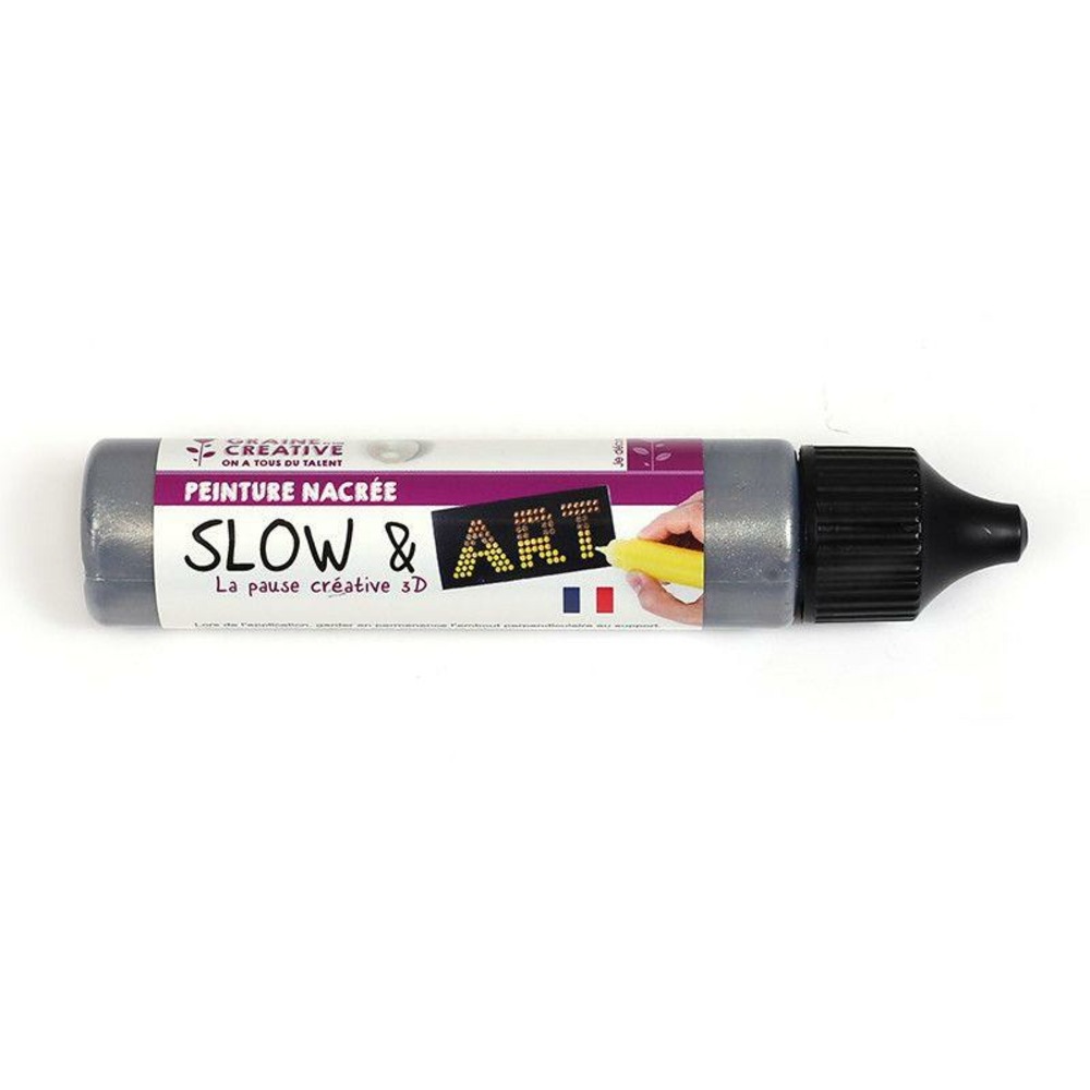 Peinture slow & art - argent nacré - 30 ml