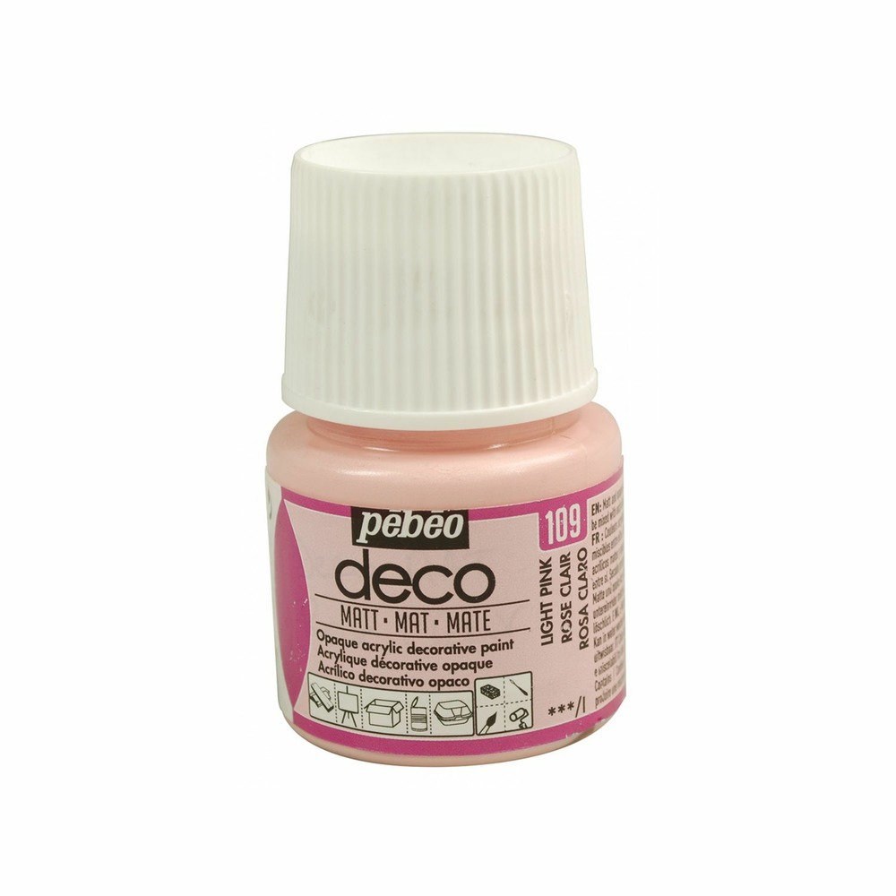 Peinture acrylique opaque mate - rose clair - 45 ml