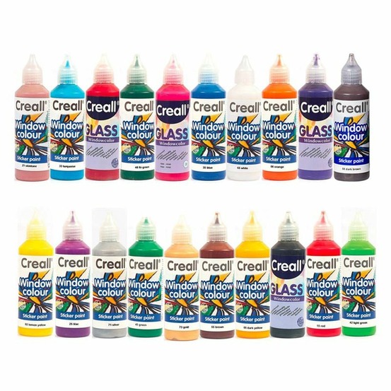 Coffret 20 peintures repositionnables pour vitres 80 ml