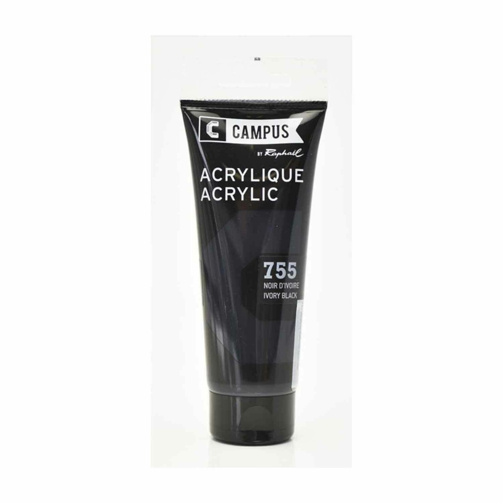 Peinture acrylique 100 ml - noir d'ivoire n°755