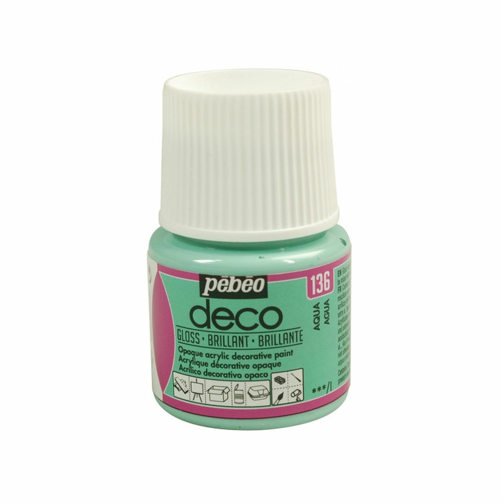 Peinture acrylique opaque brillante - aqua - 45 ml