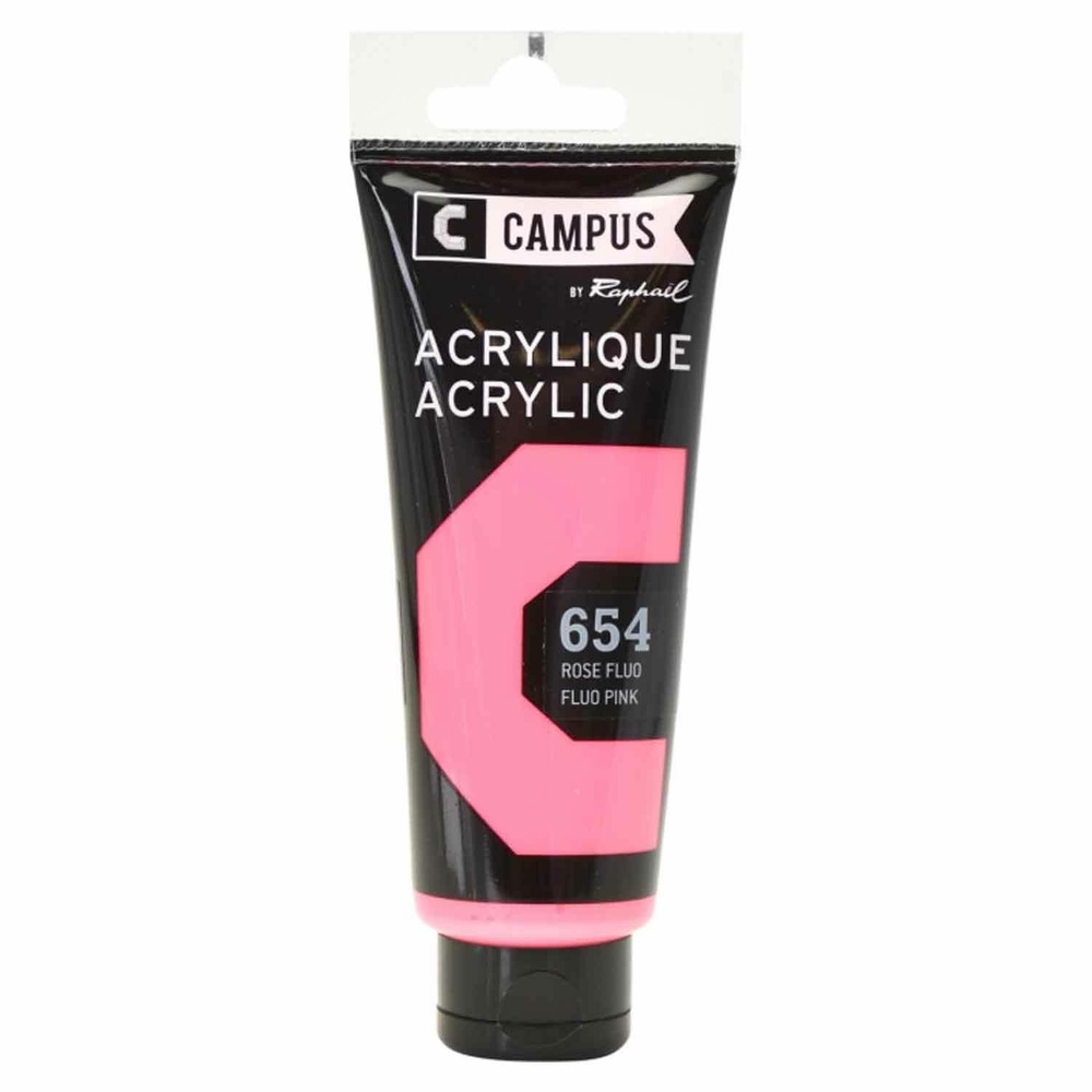 Peinture acrylique 100 ml - rose fluo n°654