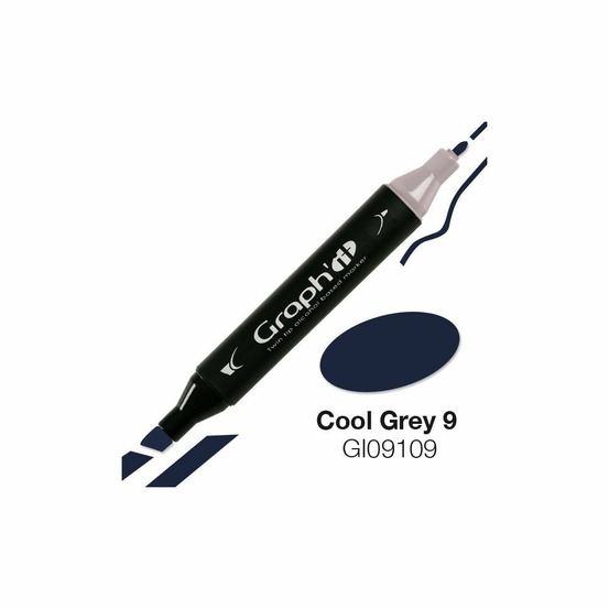 Marqueur graph'it à double pointe - gris froid 9