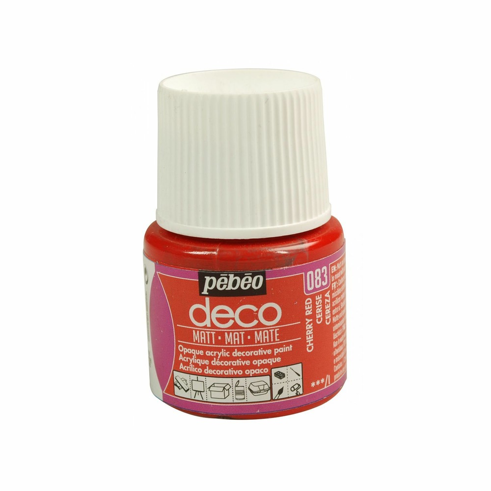 Peinture acrylique opaque mate - cerise - 45 ml