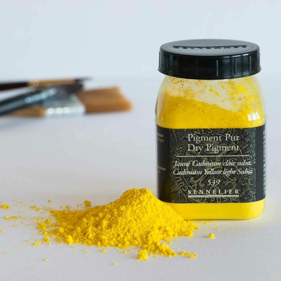 Pigment pour création de peinture - pot 120 g - jaune de cadmium clair substitut