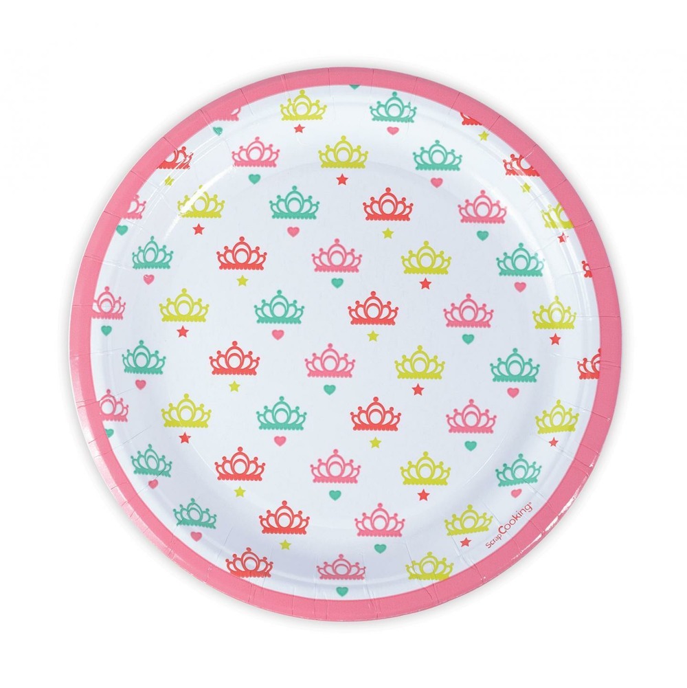8 assiettes carton ø 23 cm - princesse