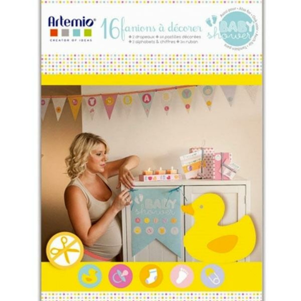 Coffret décoration et fanions pour babyshower