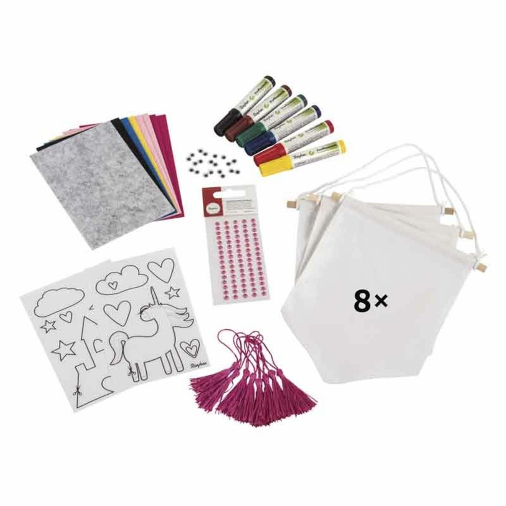 Kit diy fanion licorne 21 x 18 cm