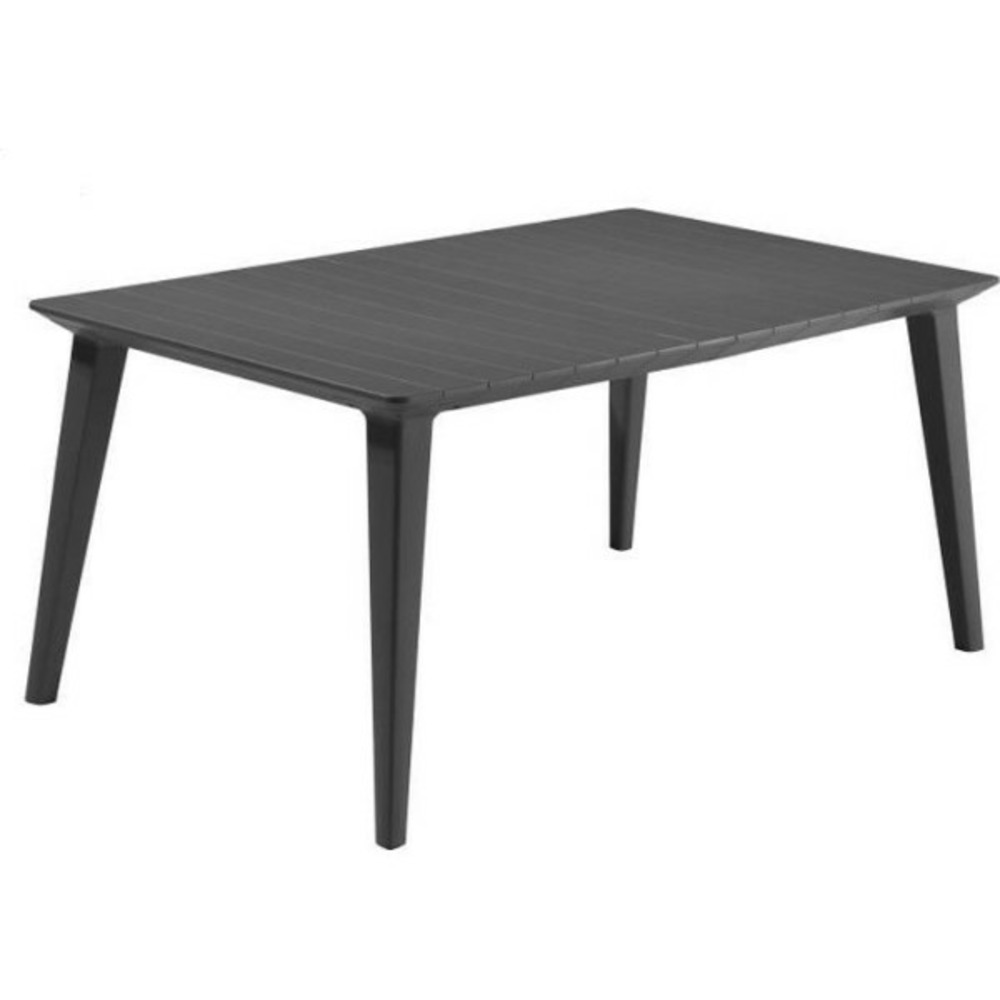 Table de jardin - rectangulaire 160cm - gris graphite - en résine - 6 personnes - lima - allibert by keter
