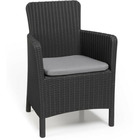 Allibert by keter fauteuil de jardin trenton - avec coussin - résine imitation rotin tressé - graphite