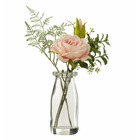Bouquet de rose artificiel en plastique rose 13x13x25 cm