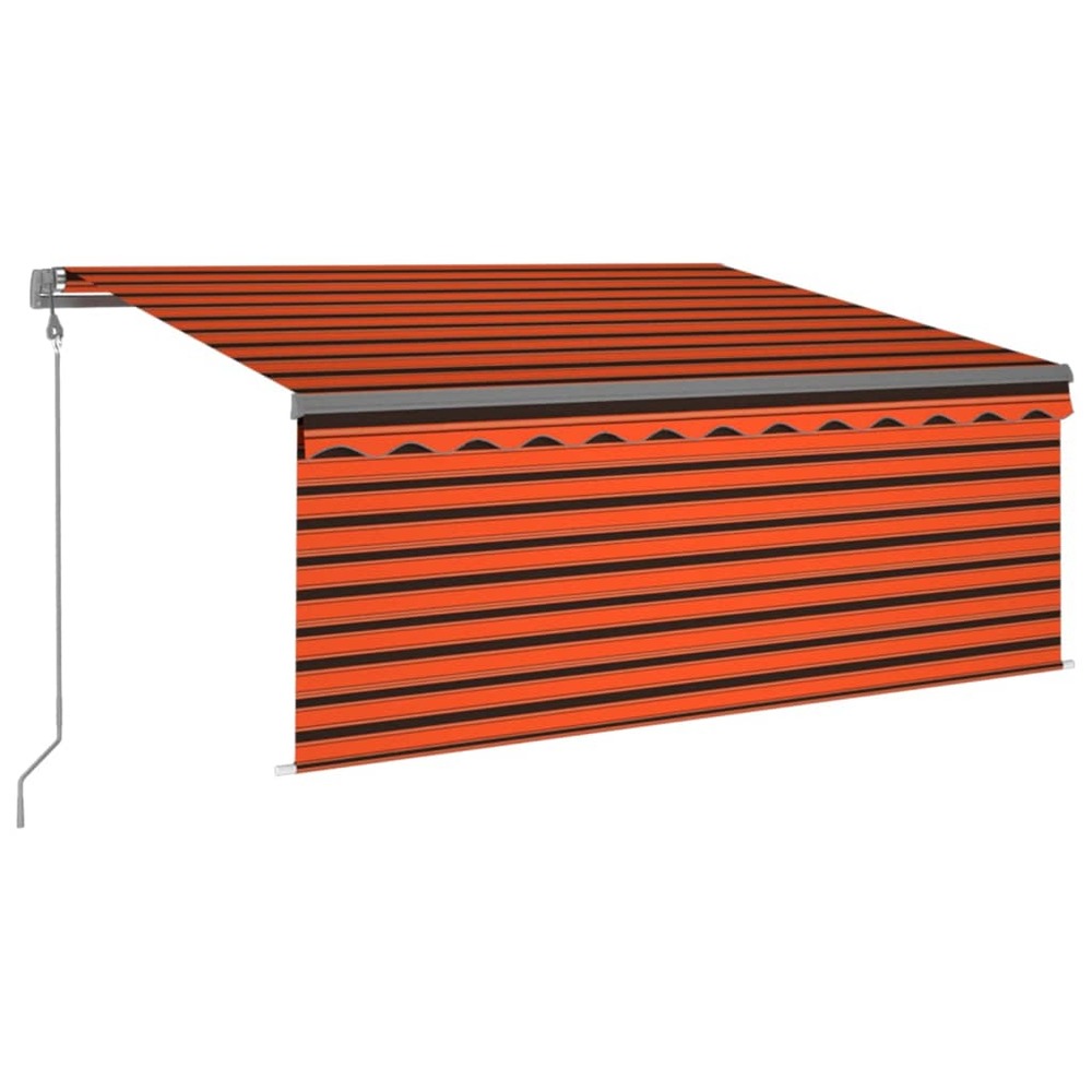 Auvent automatique store capteur de vent led orange et marron