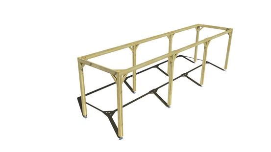 Pergola bois • 9m x 2m • indépendante • cadre simple • livraison comprise