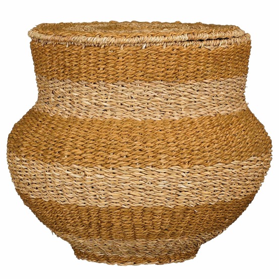 Mica decorations tacoma panier de rangement avec couvercle - h48 x ø55 cm - jute - jaune