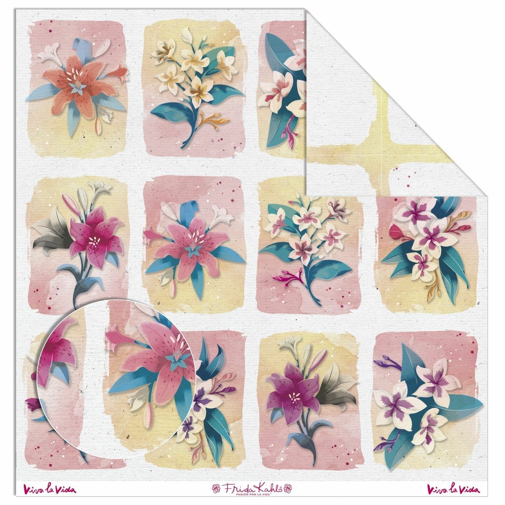 15 papiers créatifs frida kahlo - fleurs
