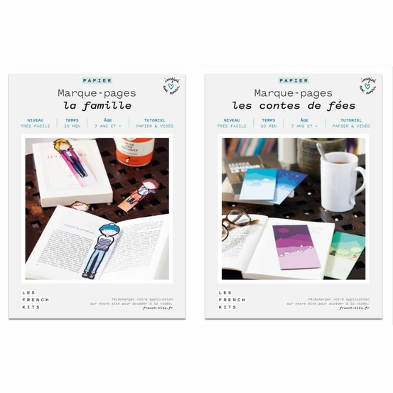 2 coffrets diy papier - 12 marque-pages