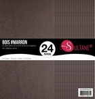 24 papiers scrapbooking texturé bois marron - 300g/m2