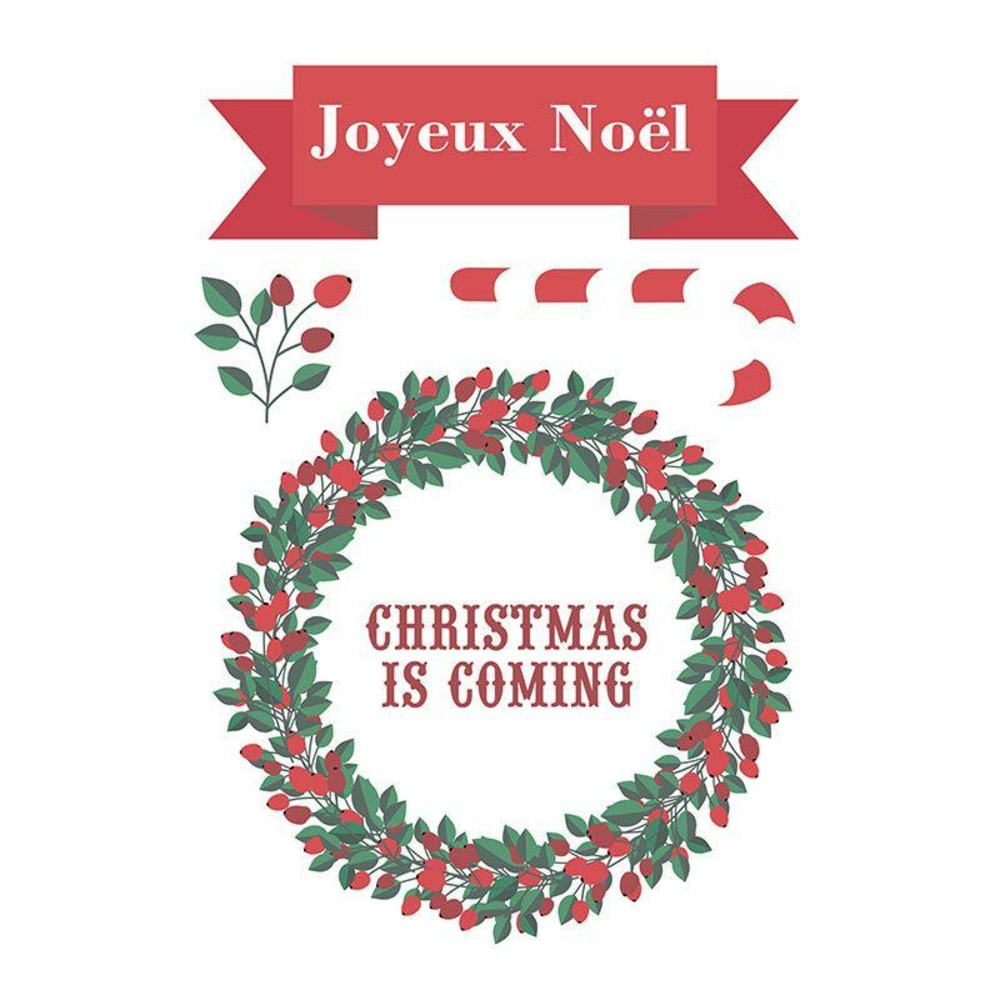 Feuille de décalcomanie pour textile christmas is coming