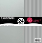 24 papiers scrapbooking gris - 300g/m2 - h : 30,5 cm