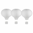 3 lampions en papier montgolfière à chassis métallique ø 30 x 40 cm