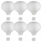6 lampions en papier montgolfière à chassis métallique ø 30 x 40 cm