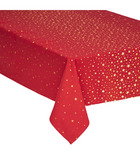 Nappe en coton rouge & etoiles dorées 140 x 360 cm