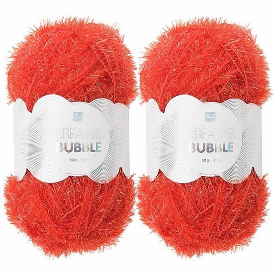2 pelotes de fil pour éponge créative - creative bubble - rouge