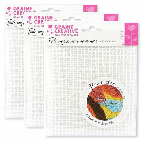 3 toiles smyrne pour point noué 30 x 30 cm