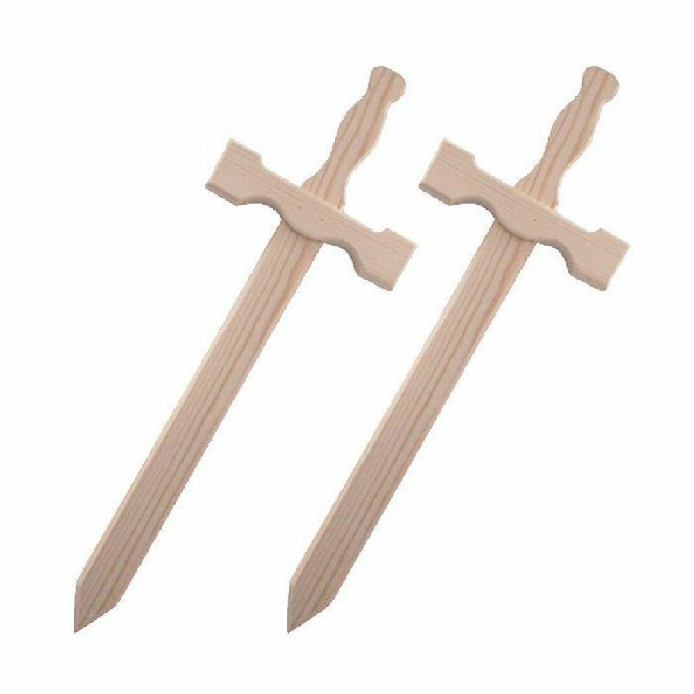 2 épées en bois 39 x 13 cm