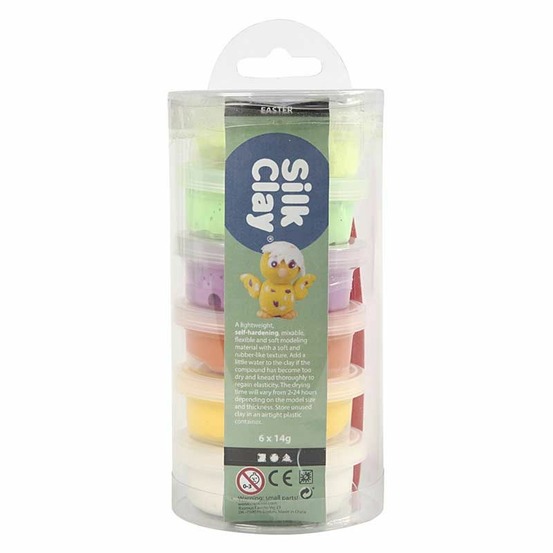 Set 6 pâtes à modeler silk clay - pâques 14 g
