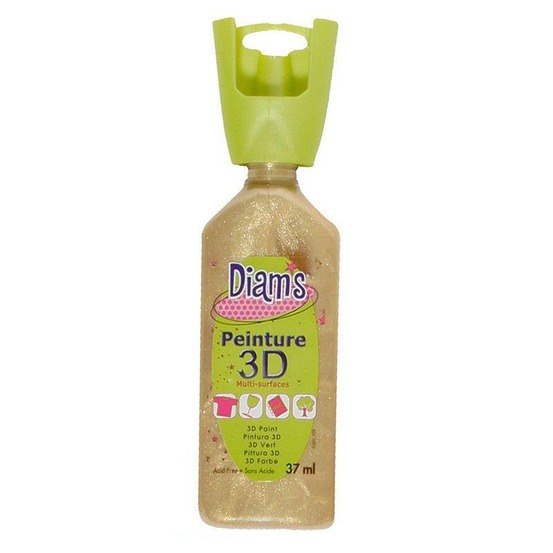 Peinture 3d multisurface 37 ml - sable d'or nacré