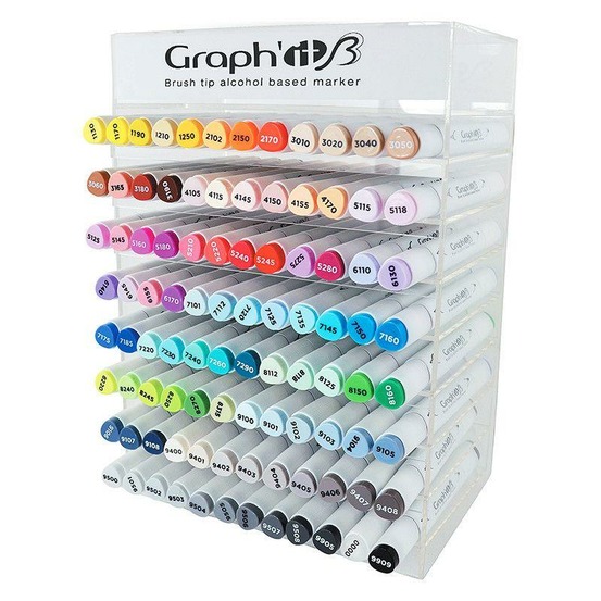 Coffret 96 marqueurs graph'it brush & extra fine + présentoir