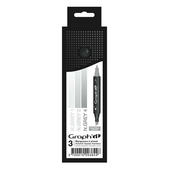 Set 3 marqueurs graph'it - dégradé neutral greys