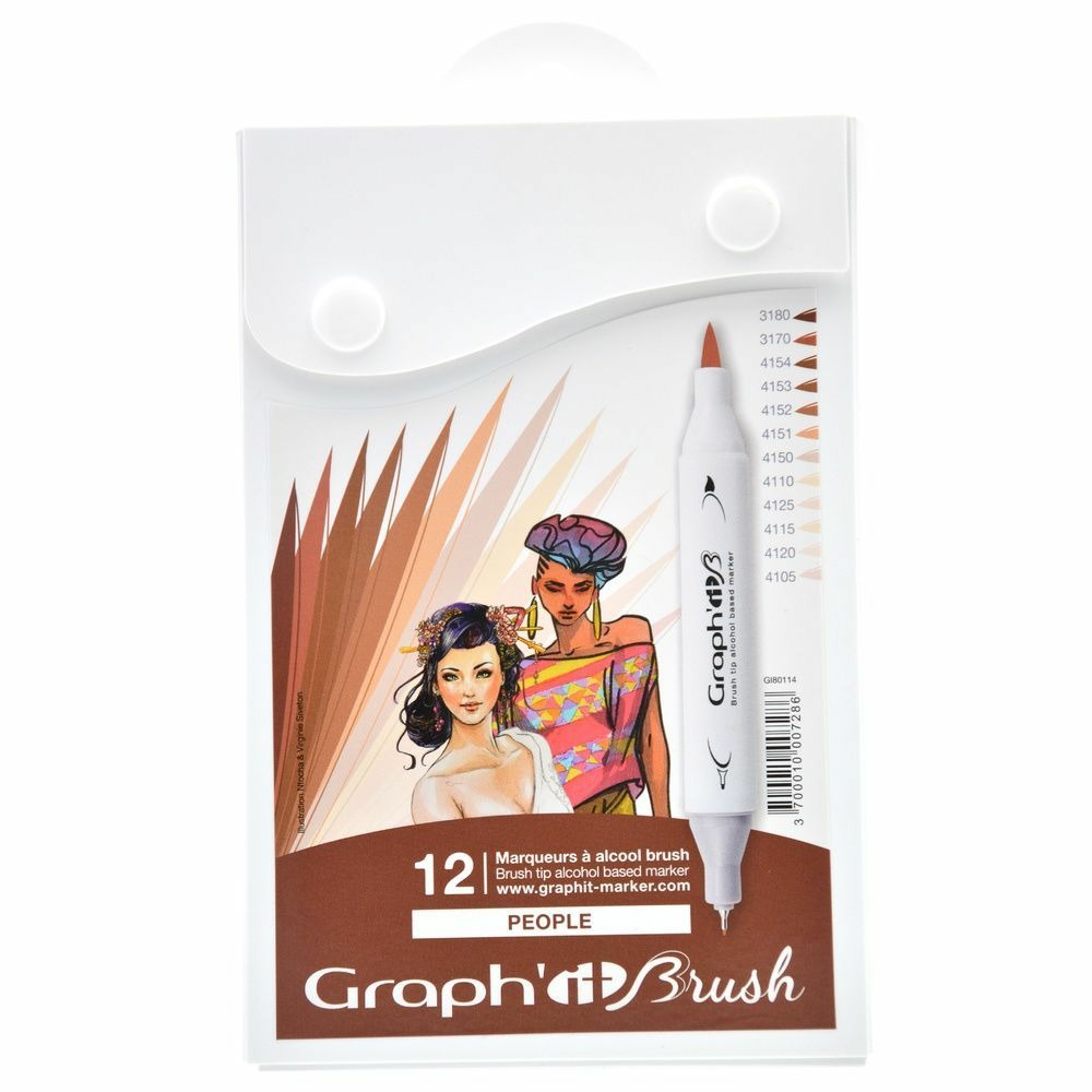Set 12 marqueurs graph'it brush & extra fine - people