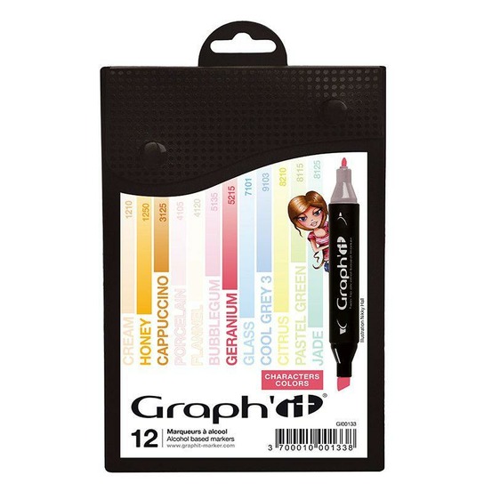 Set 12 marqueurs graph'it - characters colors