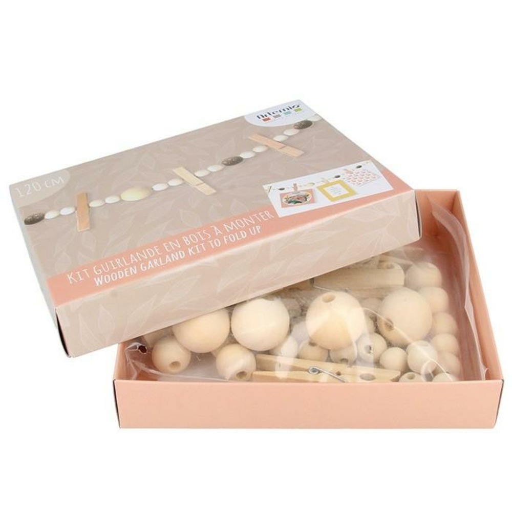 Coffret diy décorations de noël - guirlande en bois souvenirs