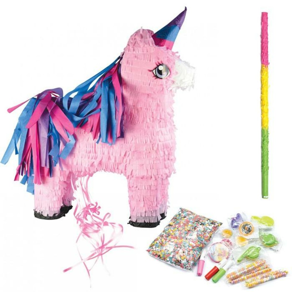 Coffret piñata licorne et ses surprises + bâton