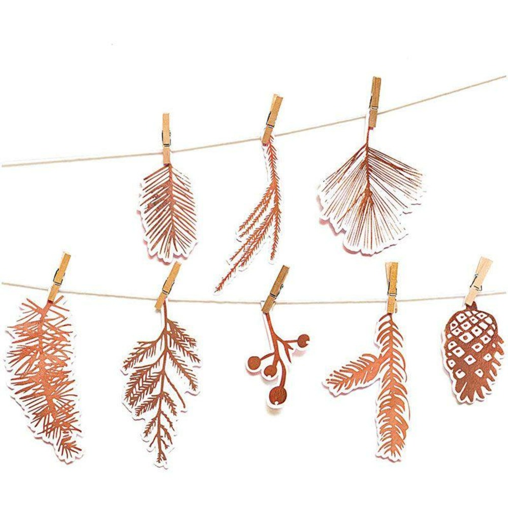 Guirlande de noël forêt cuivrée - 24 pièces