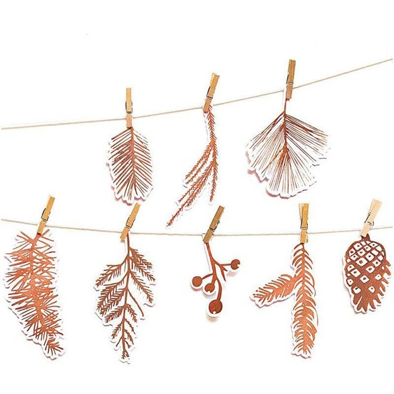 Guirlande de noël forêt cuivrée - 24 pièces