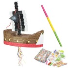 Coffret piñata bateau de pirate et ses surprises + bâton