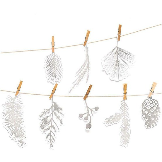 Guirlande de noël forêt argentée - 24 pièces
