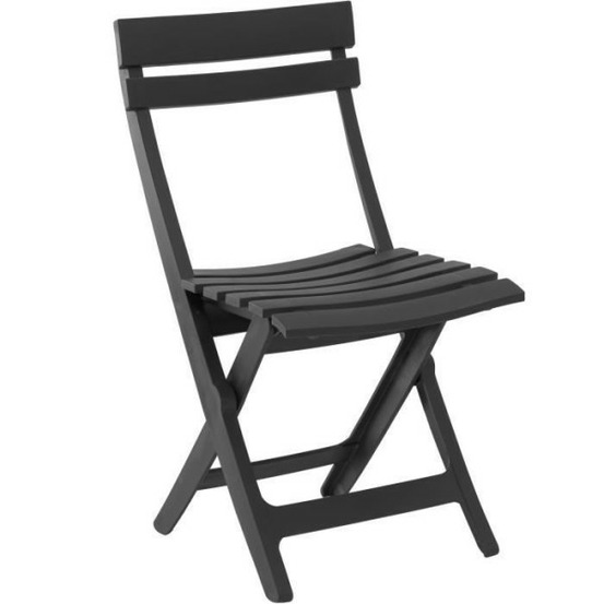 Chaise pliante miami - - anthracite - résistante aux intempéries et facile a ranger