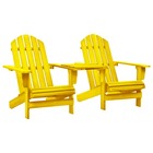 Chaises de jardin adirondack avec table bois de sapin jaune