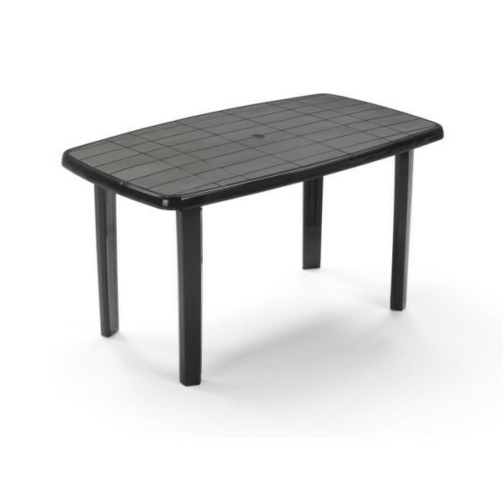 Table de jardin rectangulaire sorrento - 6 personnes - 140 x 80 x 72 cm - noir