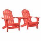 Chaises de jardin adirondack avec table bois de sapin rouge